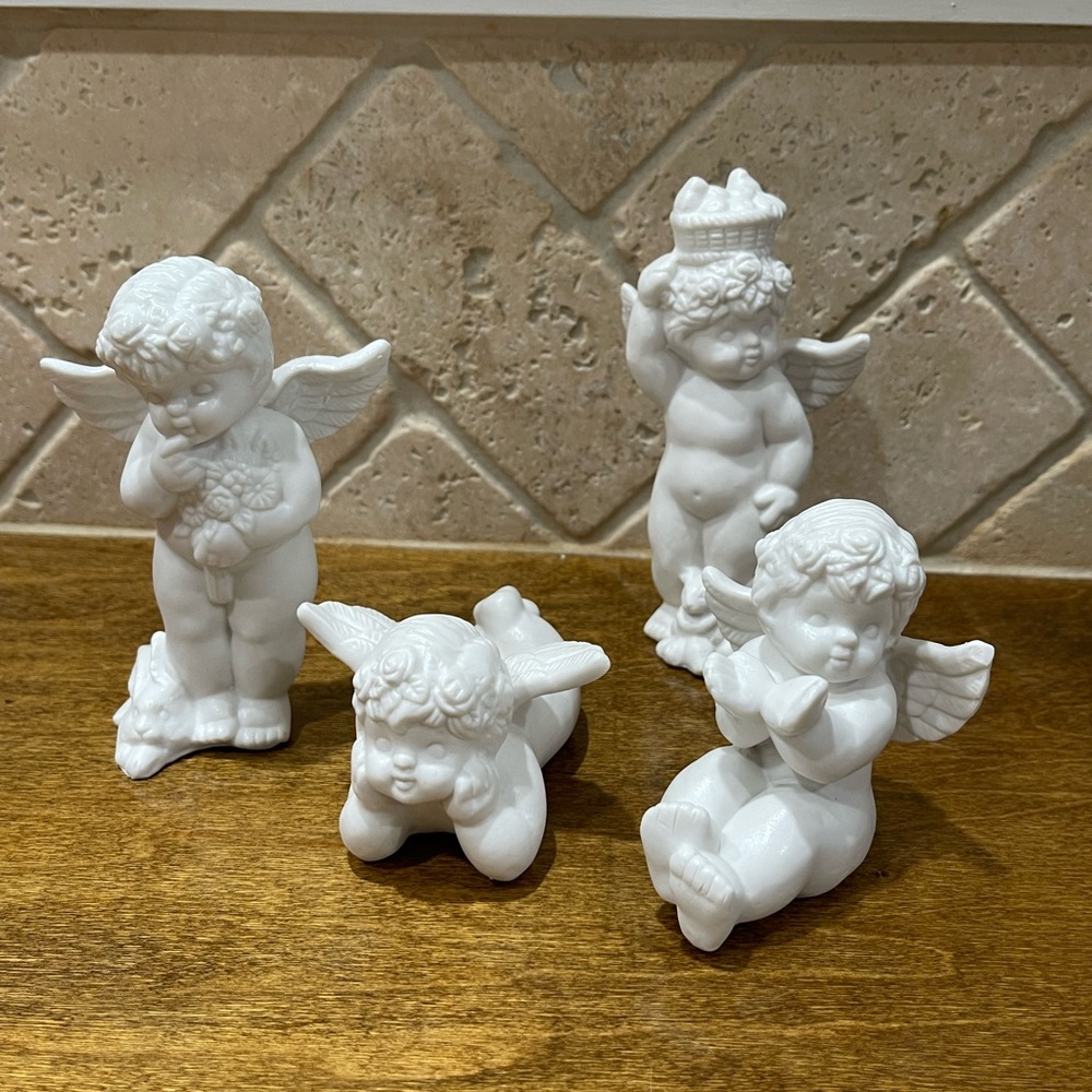 Set of Vigor White porcelain Angel Figurines